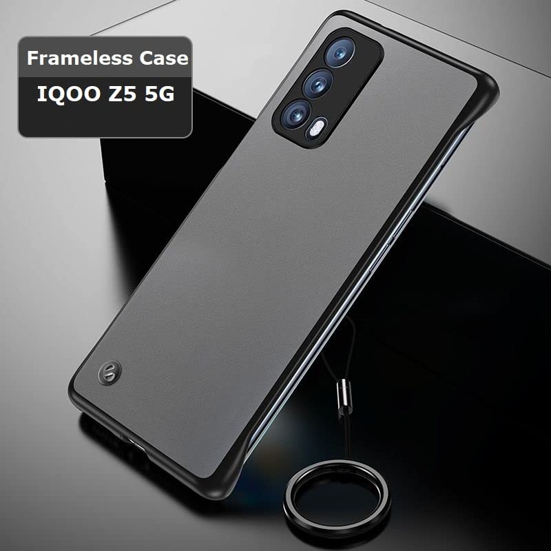 REALCASE for iQOO Z5 5G Back Cover Case | Stylish Frameless Matte Hard Skin | Soft TPU Shock Proof Bumper Back Cover for iQOO Z5 5G (Black) - Image 2