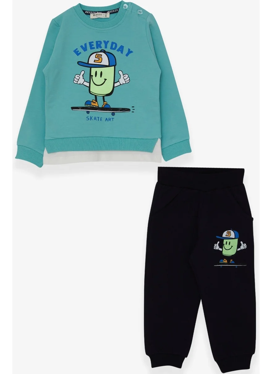 Breeze Boys Tracksuit Set Printed Mint (1-3 Years)