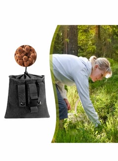 Excefore Canvas Bag, Black Collapsible Foraging Pouch, Garden Vegetable Storage Pouch Canvas Fruit Picking Bag, Mushroom Foraging Belt Bag for Outdoor Camping Hiking Hunting Travel Beachcombing  - Image 3