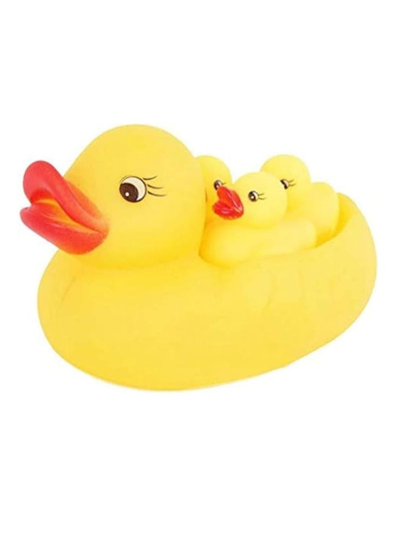 4pcs Baby Sounding Duck Toy Lovely Rubber Ducks Yellow Ducks Baby Bath Toys - Image 1