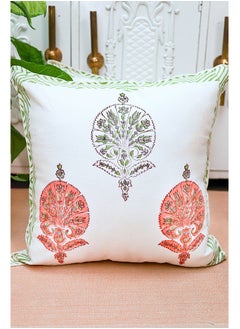 OJARIYA Birdbill Multicoloured Organic Cotton Hand Block Printed Cushion Cover 40 X 40 Cm  - Image 3