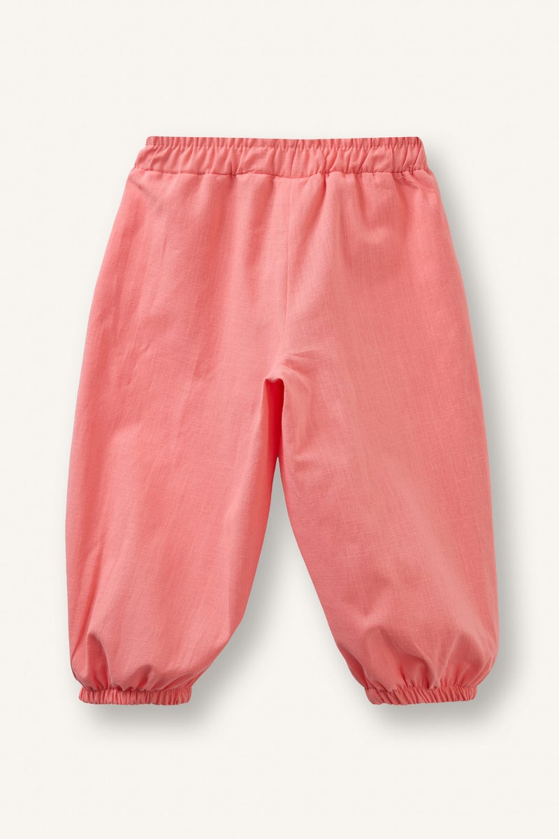DeFacto Pink BabyGirl Baby Girl Balloon Fit Linen Blended Trousers Casual - Image 5