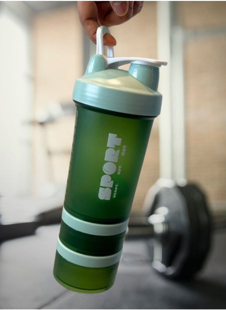 SPORT Protein Shaker Bottle Portable Supplement Mixer Cup with Powder Storage for Running Cycling Fitness 2 Pcs  - Image 5