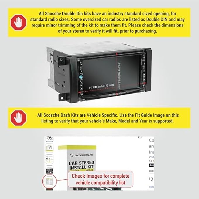 سكوش حل تركيب ستيريو كامل مزدوج الدين من Centric Iccr6Bn متوافق مع سيارات ChryslerDodgeJeep 200714 المختارة لتثبيت ما بعد البيع - Image 3