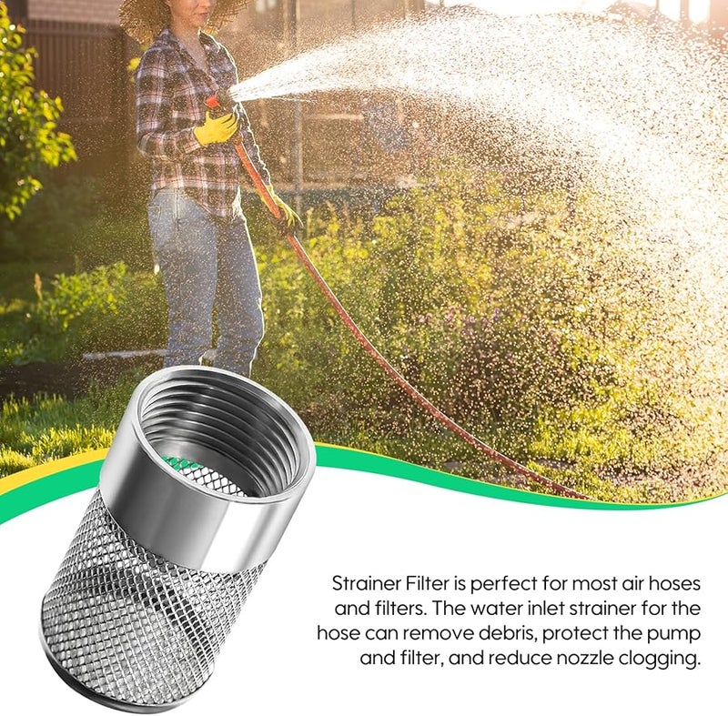 Hose Inlet Strainer Filter Stainless Steel Mesh Anti Clogging Screen For Garden Irrigation High Pressure Washer Dia 36mm - Image 1