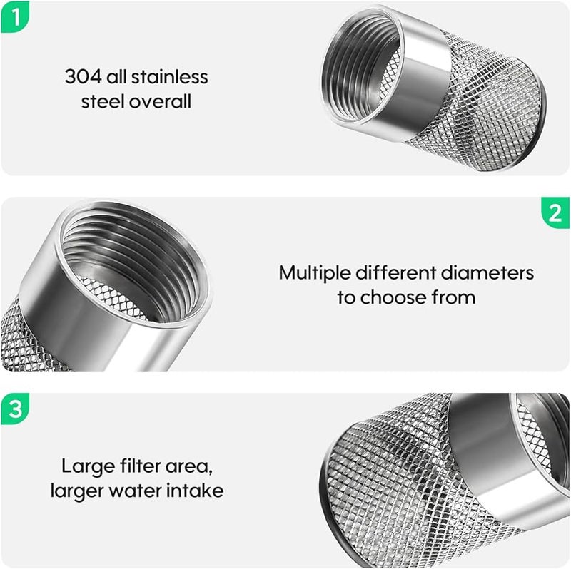 Hose Inlet Strainer Filter Stainless Steel Mesh Anti Clogging Screen For Garden Irrigation High Pressure Washer Dia 36mm - Image 4