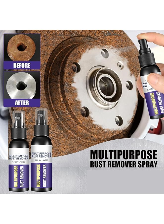 NALACAL 3 قطع بخاخ صدأ متعدد الأغراض، بخاخ مزيل صدأ المعادن، مزيل بقع الحديد، بخاخ منظف الطلاء، مزيل صدأ السيارات، معالجة صدأ المركبات، منظف الأسطح المعدنية للصدأ من الأدوات والمعادن وأجزاء السيارة - Image 2