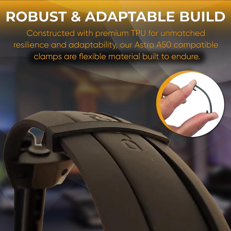 SplashNColor A50 Support Brace Clamps Upgrade for Cushion - Enhance Your Headphone Comfort with Durable and Secure Fit - Compatible with Astro A50 Gen. 4 and Mod Kit - 2 Pack Black