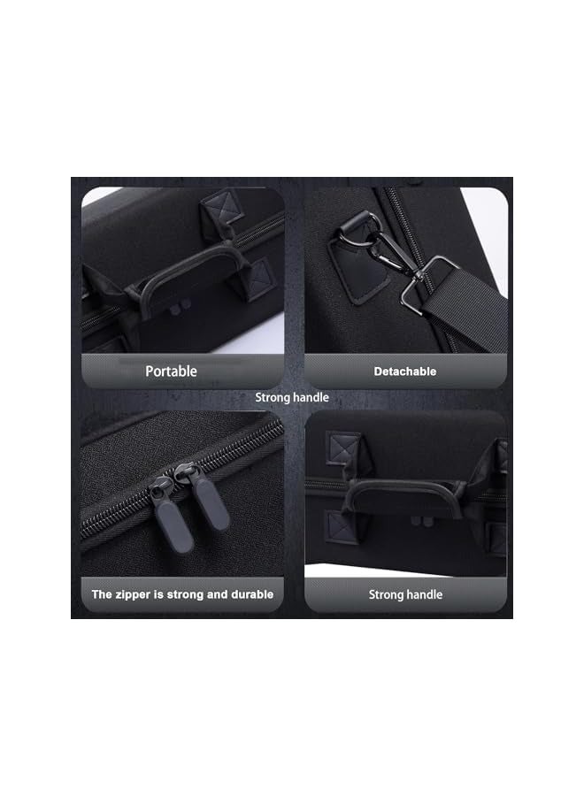 بروماس حقيبة حمل، حقيبة سفر لـ 5 حقائب واقية، وحدات تحكم حقيبة السفر، بطاقات الألعاب، HDMI، كمبيوتر محمول، هدية مثالية، أسود - Image 4