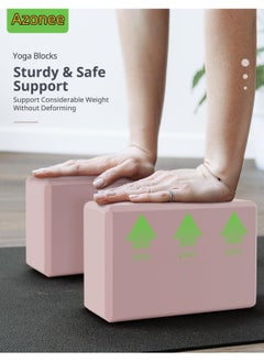 CMGTYYD 2 Pack Yoga Block and Yoga Strap Set, 2 EVA Foam Soft Non-Slip Yoga Blocks, Supportive, Lightweight, Odor Resistant, Yoga Accessories for Pilates Meditation General Fitness Stretching Toning  - Image 5