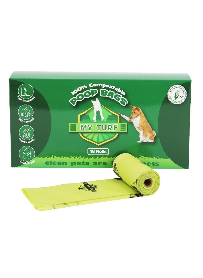 MY TURF Compostable Dog Poo Bags for Dog Waste, 270 Waste Bags, Smell Proof Extra Thick Strong 100% Leak Proof Biodegradable Dog Poo Bags (Green) - Image 2
