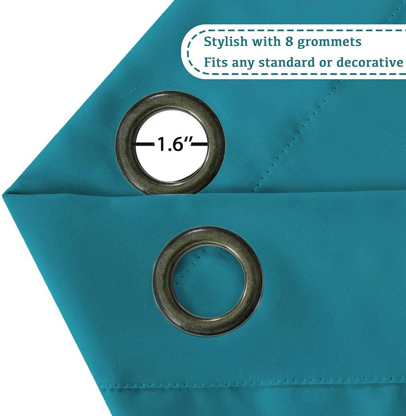 Turquoize Teal Blackout Curtains Thermal Insulated Grommet Black Out Curtain Drapes for Bedroom Window Treatment Curtain Panels/Drapes for Nursery & Infant Care,2 Panel, 52" W x 84" L, Teal - Image 4