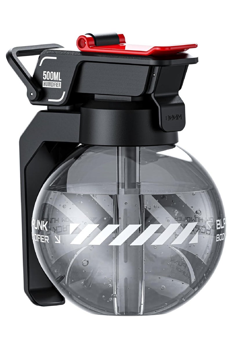 DIGI CORE Humidifiers For Bedroom 500ML, Car Diffuser 3W Power, Up To 8H Working Time, 1100mAh Battery, Dual Mist Modes, Quick Humidification, Air Humidifier Breathing Light, Aroma Diffuser Nano Fine Mist, Essential Oil Diffuser Type-C Charging Port Diffusers For Home Black - Image 1