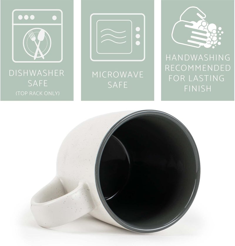 Elanze Designs Typewriter Speckled Cool Assorted 13 ounce Ceramic Coffee Mugs Set of 4 - Image 4