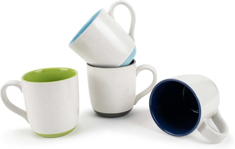 Elanze Designs Typewriter Speckled Cool Assorted 13 ounce Ceramic Coffee Mugs Set of 4 - Image 1