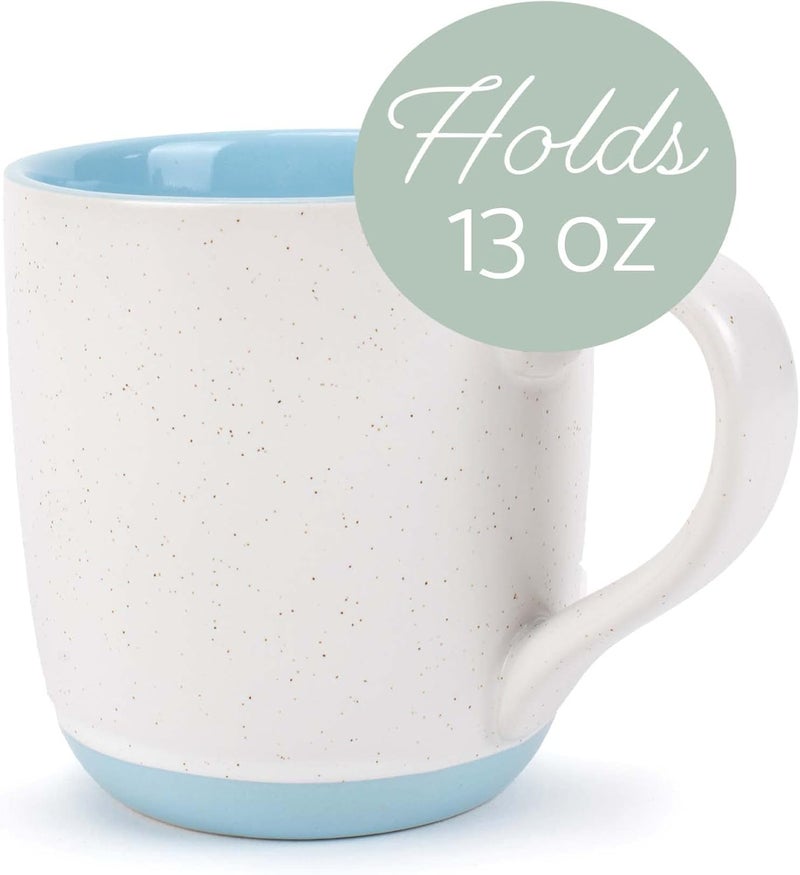 Elanze Designs Typewriter Speckled Cool Assorted 13 ounce Ceramic Coffee Mugs Set of 4 - Image 3