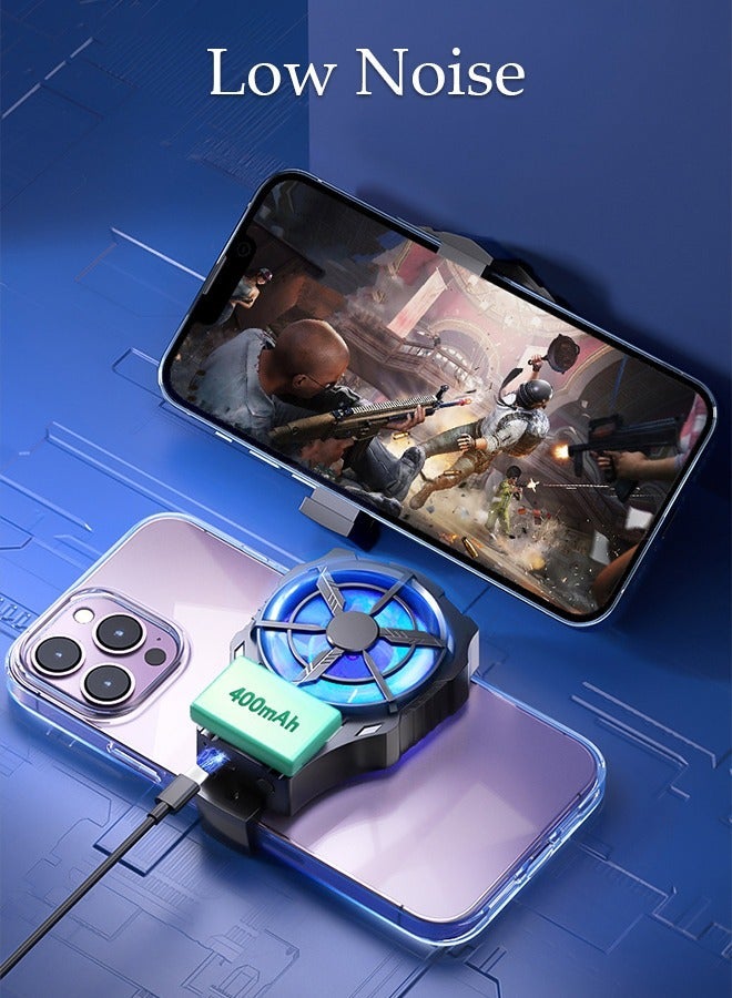 Loquat Phone Cooler for Live Streaming and Gaming, Fast Phone Cooling Fan with Adjustable 2 Gear Wind Speed Cellphone Radiator for Mobile Gaming TikTok Live Stream, Fit All Types of iPhone Android Smartphone - Image 5
