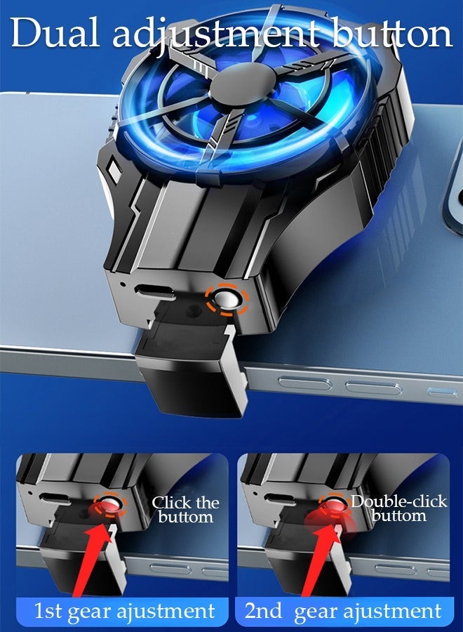 Loquat Phone Cooler for Live Streaming and Gaming, Fast Phone Cooling Fan with Adjustable 2 Gear Wind Speed Cellphone Radiator for Mobile Gaming TikTok Live Stream, Fit All Types of iPhone Android Smartphone - Image 3