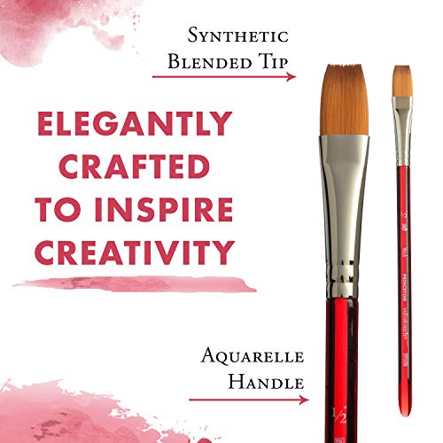 Princeton Velvetouch, Series 3950, Paint Brush for Acrylic, Oil and Watercolor, Wash, 1/2 Inch - Image 4