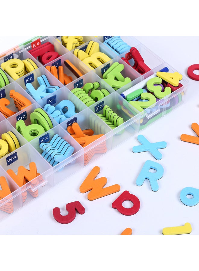 Children's Early Education 26 English Alphabet Magnetic Paste Primary School English Card Digital Blackboard Teaching Aids Pinyin Magnetic Paste-Color:1 Big Three Small +10 Number 7 Symbols (with 1 Drawing Board 1 Eraser 2 Pens) (excluding Cards And Cartoons) - Image 2