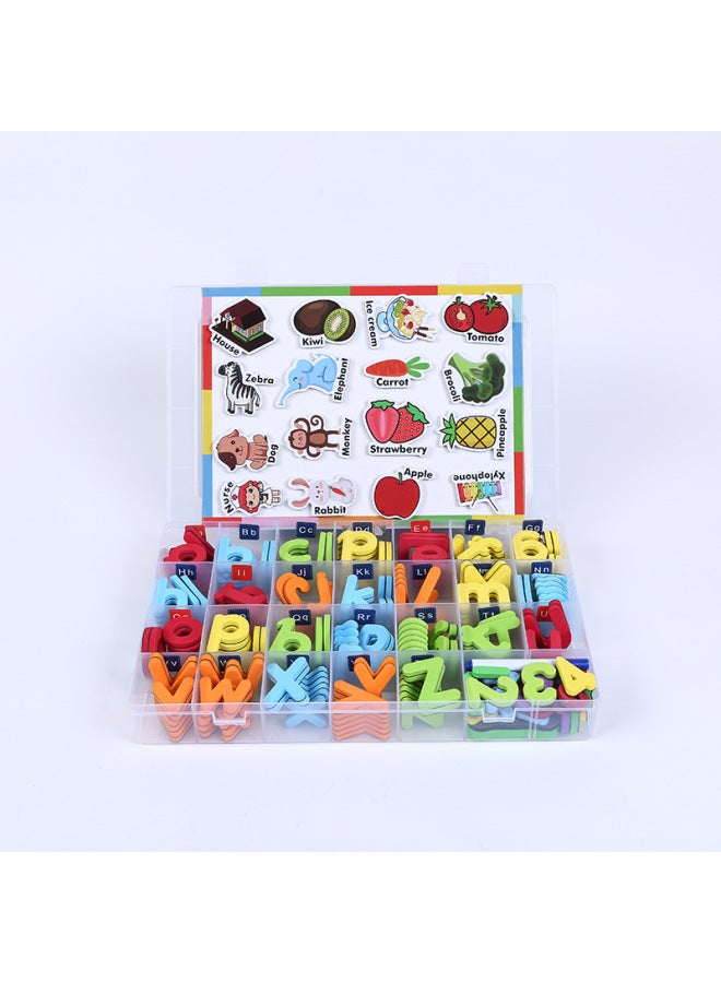 Children's Early Education 26 English Alphabet Magnetic Paste Primary School English Card Digital Blackboard Teaching Aids Pinyin Magnetic Paste-Color:1 Big Three Small +10 Number 7 Symbols (with 1 Drawing Board 1 Eraser 2 Pens) (excluding Cards And Cartoons) - Image 3