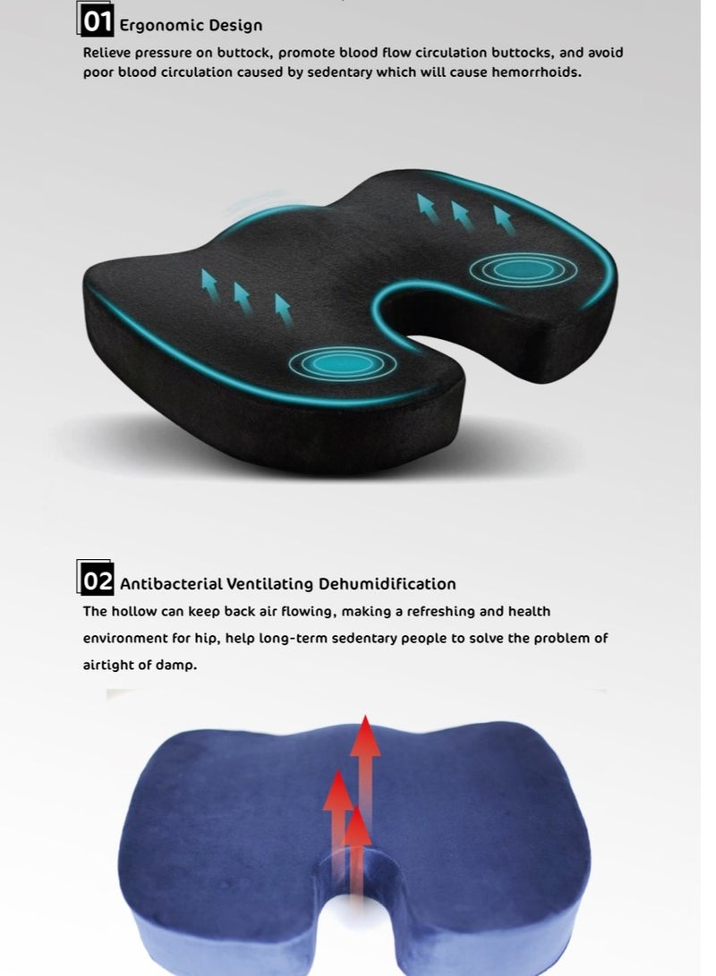 اتش تي مقعد طبي على شكل U – فوم عالي الجودة لتخفيف آلام الناسور والعصعص وأسفل الظهر - Image 4