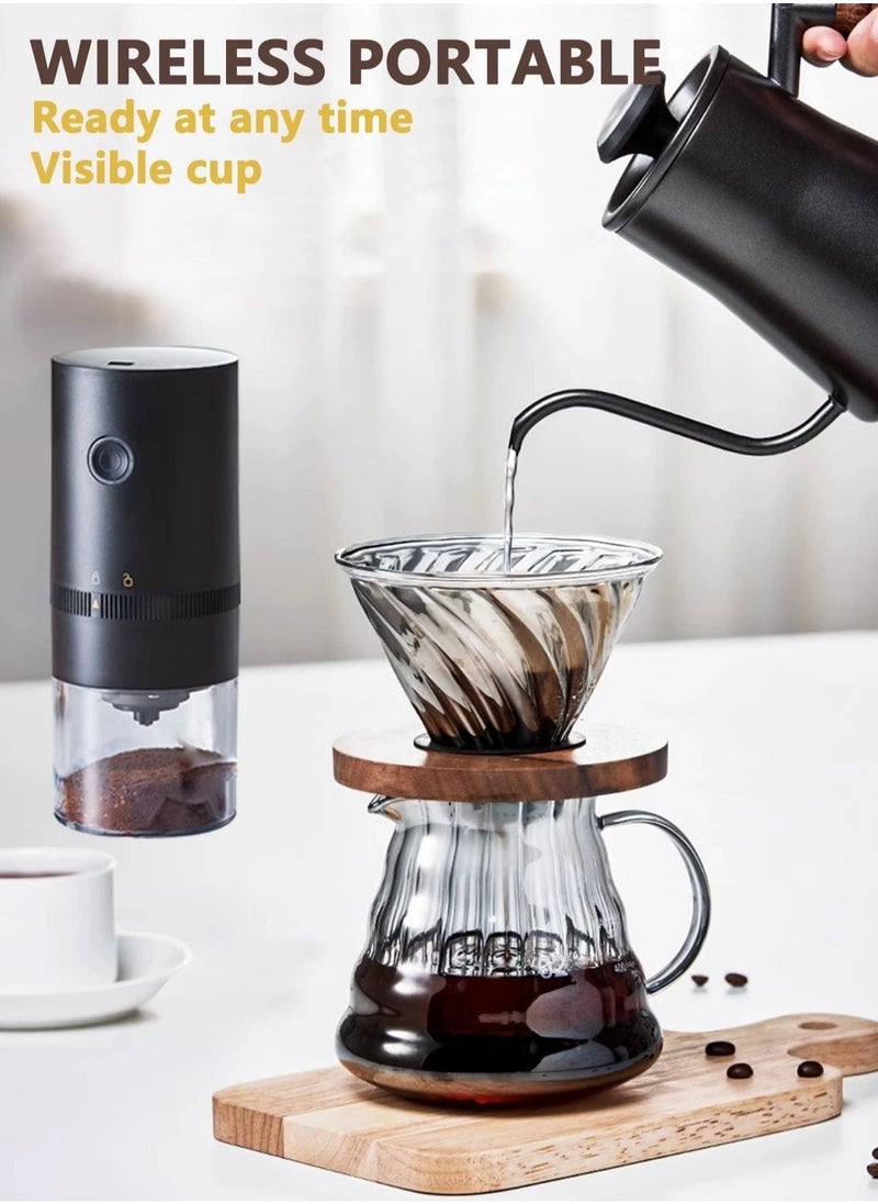 Brutelle Coffee Grinder Electric Burr Small Cordless Coffee Grinder Mini with Multi Grind Setting Portable Coffee Bean Grinder Automatic for Camping Drip Espresso Pour Over French Press USB