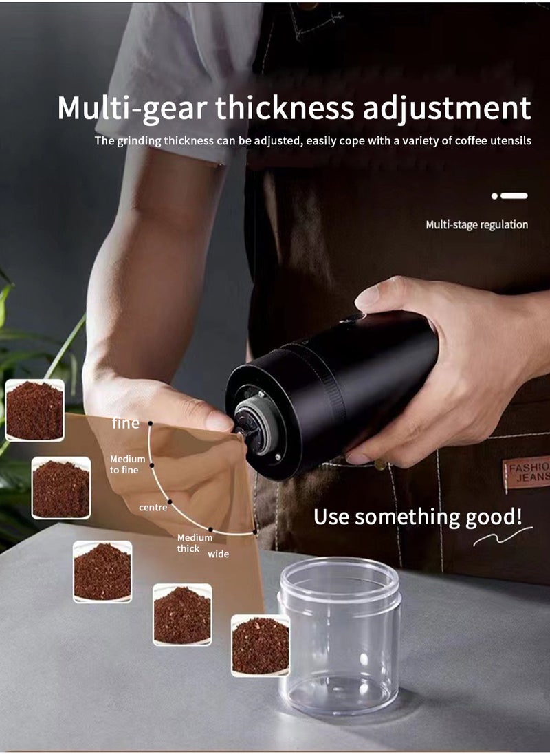 Brutelle Coffee Grinder Electric Burr Small Cordless Coffee Grinder Mini with Multi Grind Setting Portable Coffee Bean Grinder Automatic for Camping Drip Espresso Pour Over French Press USB