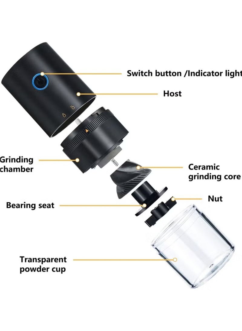 Brutelle Coffee Grinder Electric Burr Small Cordless Coffee Grinder Mini with Multi Grind Setting Portable Coffee Bean Grinder Automatic for Camping Drip Espresso Pour Over French Press USB