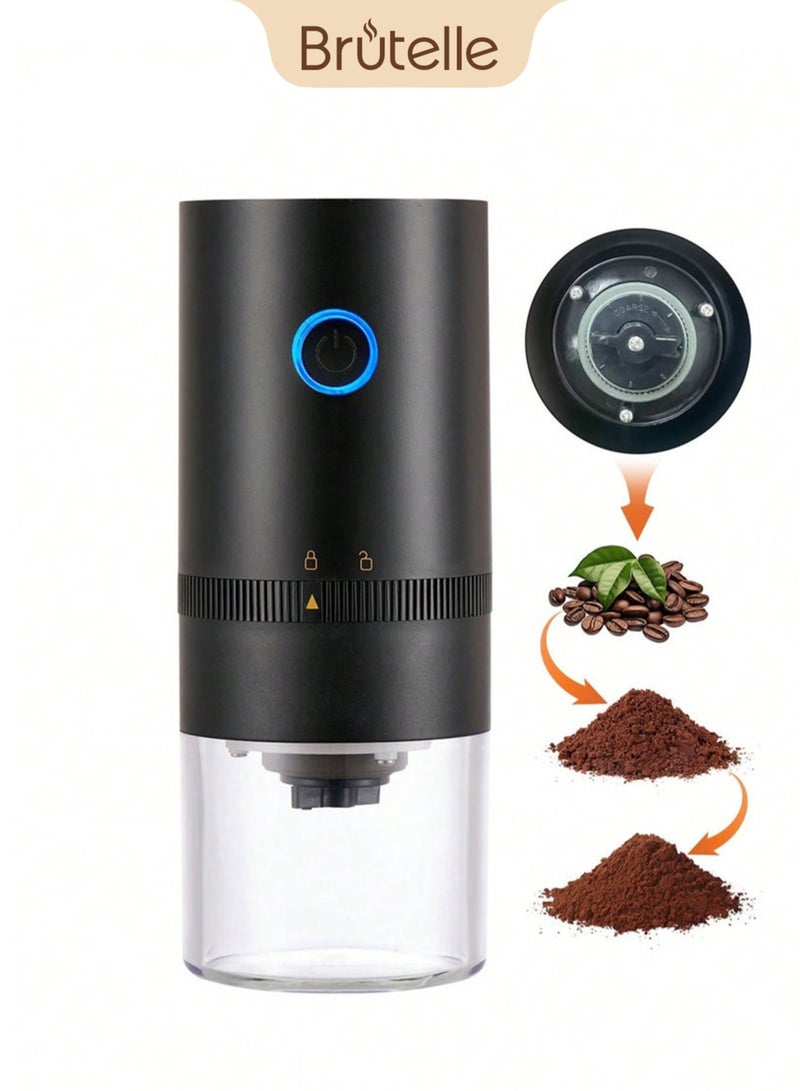 Brutelle Coffee Grinder Electric Burr Small Cordless Coffee Grinder Mini with Multi Grind Setting Portable Coffee Bean Grinder Automatic for Camping Drip Espresso Pour Over French Press USB - Image 1