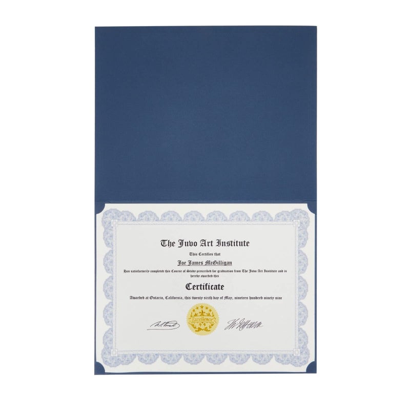 Sustainable Greetings 24-Pack Navy Blue Certificate Holders Kit, Includes Covers, Letter-Size Certificate Paper, and Gold Seals for Graduation, Student Awards, and Employee Recognition (72 Pcs Set) - Image 5