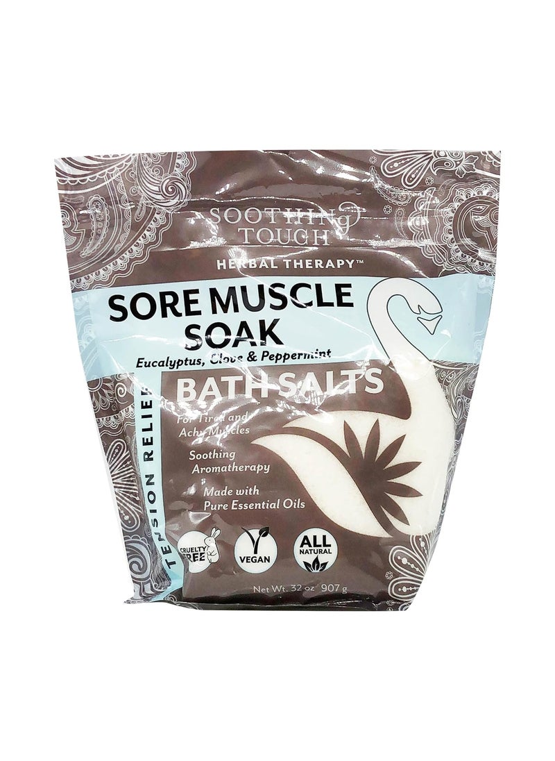 Soothing Touch Soothing Touch Tension Relief Sore Muscle Soak Bath Salts Eucalyptus Clove  Peppermint 32 Oz 