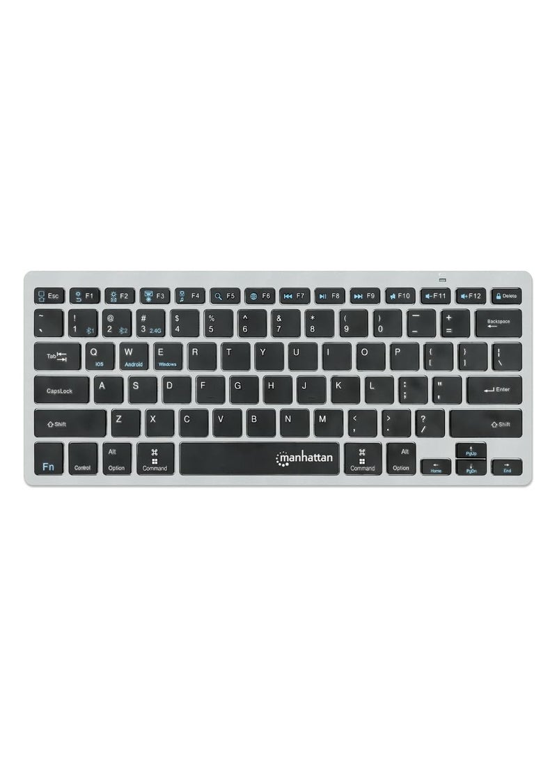 Manhattan Manhattan Ultra Slim Dual-Mode Wireless Keyboard - Bluetooth & 2.4GHz - For Windows, Mac, Tablets - Image 2