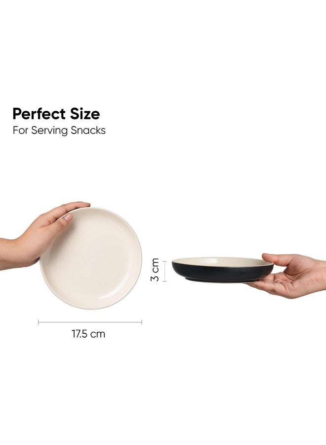 Shay طقم أطباق وجبات خفيفة شاي من 6 قطع، سلسلة بطيئة سوداء | تشطيب لامع | أطباق وجبات خفيفة من 6 قطع | أطباق حلوى | طبق وجبات خفيفة (أطباق وجبات خفيفة عميقة - سوداء، 6 قطع) - Image 3