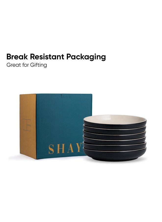 Shay طقم أطباق وجبات خفيفة شاي من 6 قطع، سلسلة بطيئة سوداء | تشطيب لامع | أطباق وجبات خفيفة من 6 قطع | أطباق حلوى | طبق وجبات خفيفة (أطباق وجبات خفيفة عميقة - سوداء، 6 قطع) - Image 5
