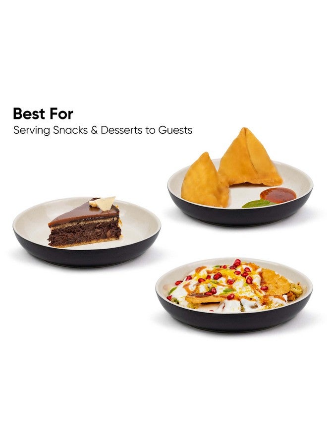 Shay طقم أطباق وجبات خفيفة شاي من 6 قطع، سلسلة بطيئة سوداء | تشطيب لامع | أطباق وجبات خفيفة من 6 قطع | أطباق حلوى | طبق وجبات خفيفة (أطباق وجبات خفيفة عميقة - سوداء، 6 قطع) - Image 4