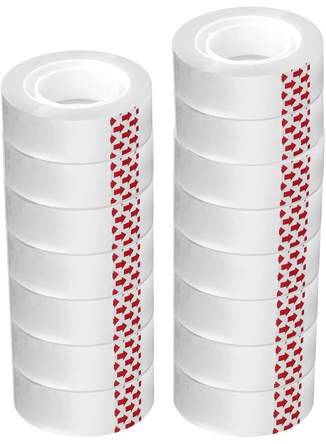 erorex 15 Rolls Transparent Stationery Tape 0.98 Inch Core Clear Adhesive Tape For Office Home School - Image 1