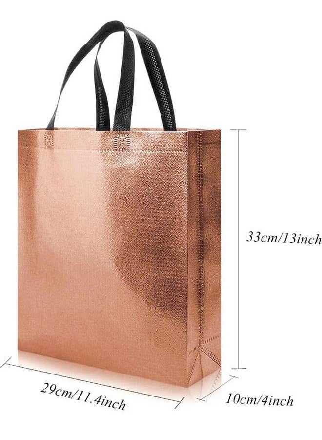 Evafly Gift Bag Medium Size Pack of 10 : L13 x W12 x D4 inch|Resuable Non-Woven Shiny Metallic Laminated|Haldi Return Gifts, Jute Bags for Return Gift,Return Gift For Birthday - Copper - Image 2