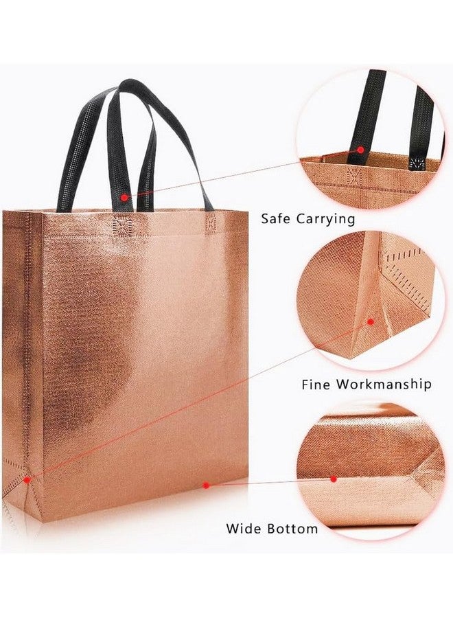Evafly Gift Bag Medium Size Pack of 10 : L13 x W12 x D4 inch|Resuable Non-Woven Shiny Metallic Laminated|Haldi Return Gifts, Jute Bags for Return Gift,Return Gift For Birthday - Copper - Image 4