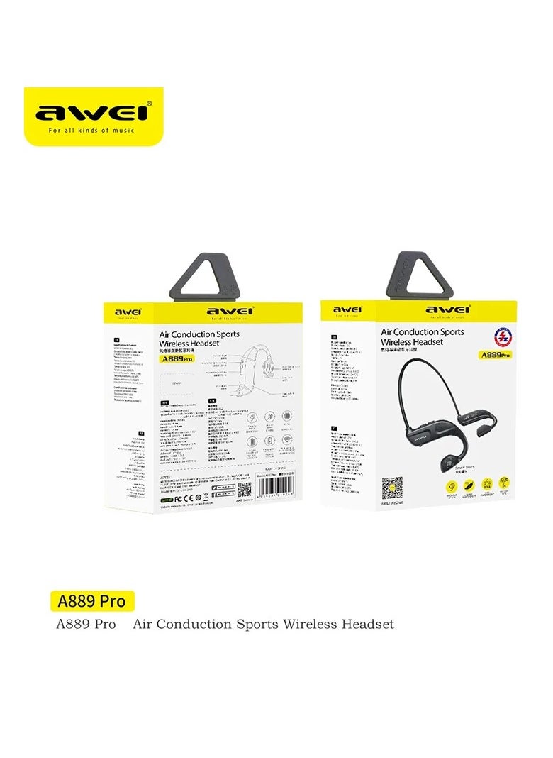 Awei - A889 Pro - Bluetooth Sports Headset, Out of Ear, Microphone, Long Battery Life, Black - Image 1