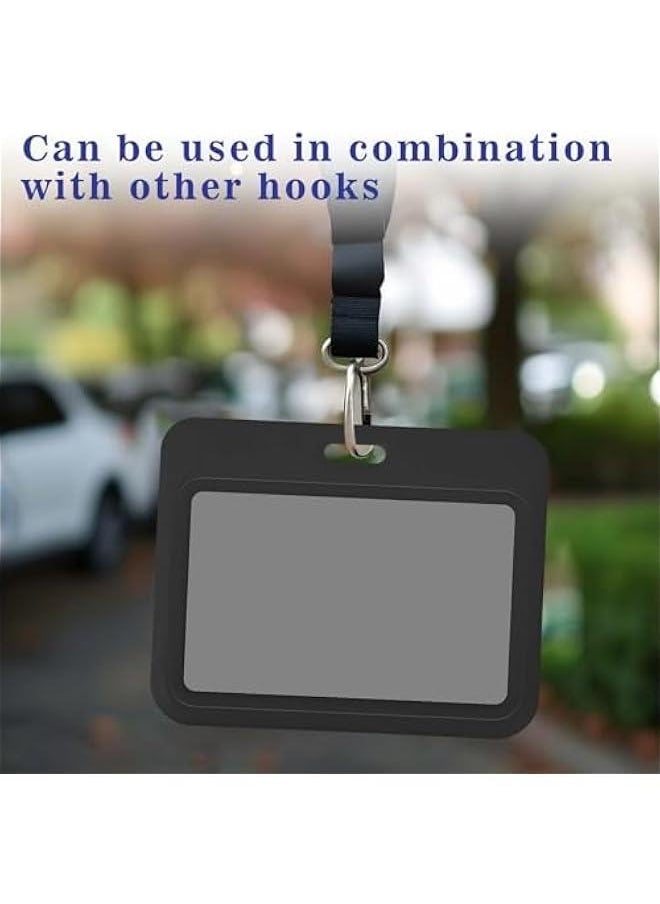 Generic 4Pcs Sliding ID Badge Holder Horizontal, Waterproof Clear Window Hard Plastic Card Case Protector Pouch for Office School ID Credit Cards Proximity Key Cards Driver Licenses Passes(Black)  - Image 4