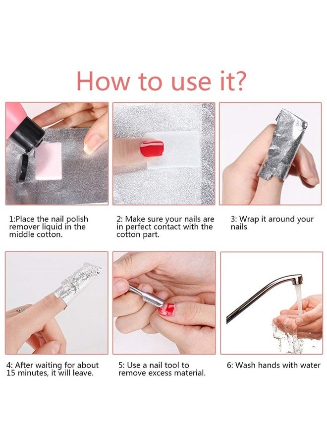 Tongcloud Nail Polish Remover Nail Foil Wraps Nail Gel Remover Soak Off Foils Cotton Pads Gel Polish Remover Soak Off Foils Gel Nail Polish Remover Wrap (2.5x3.5, 200.00) - Image 2
