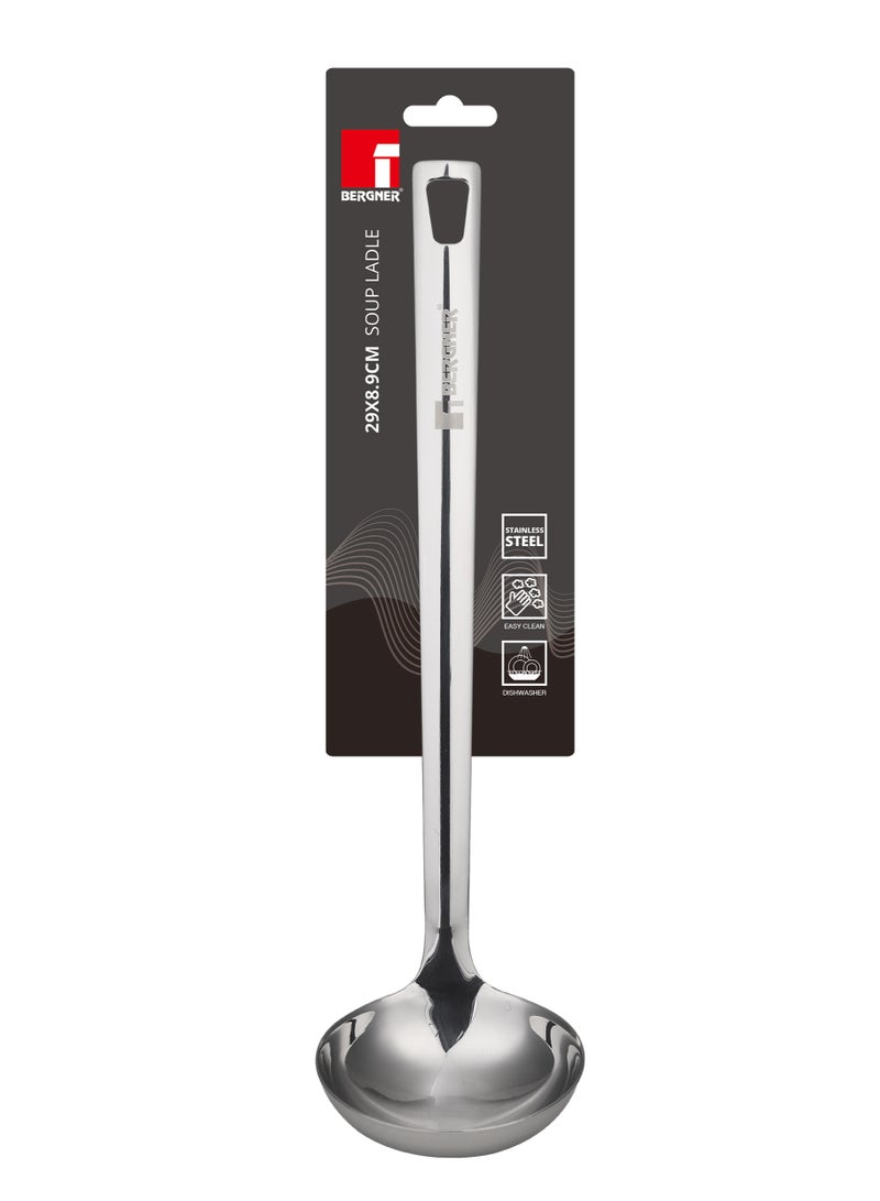 BERGNER SONIDO 18/10 STAINLESS STEEL SOUP LADLE 32.5X8.4 CM, SILVER COLOR, BG38668MM - Image 3