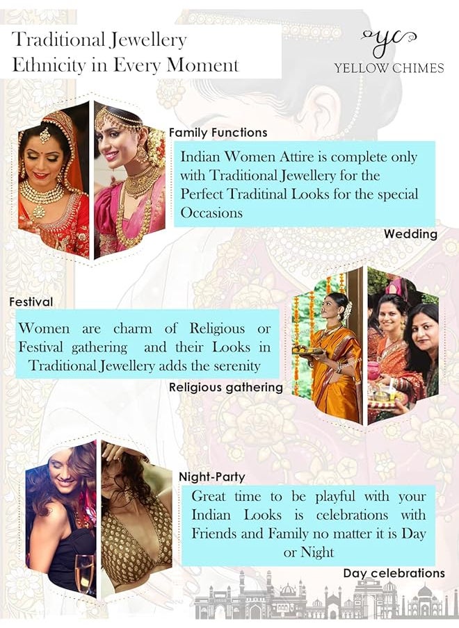 YELLOW CHIMES - Handcrafted Meenakari Carftmanship Combo 2 Pairs Traditional Jhumka Jhumki Earrings For Women And Girls - Image 1