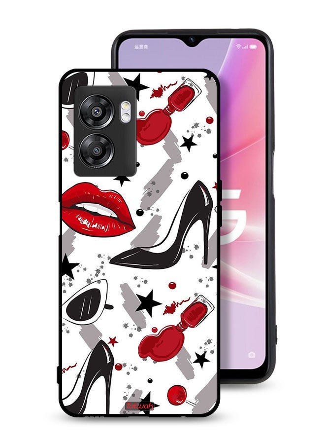 Tolwak Oppo A57 5G Protective Case Cover Lipstick And Shoes Art - Image 1