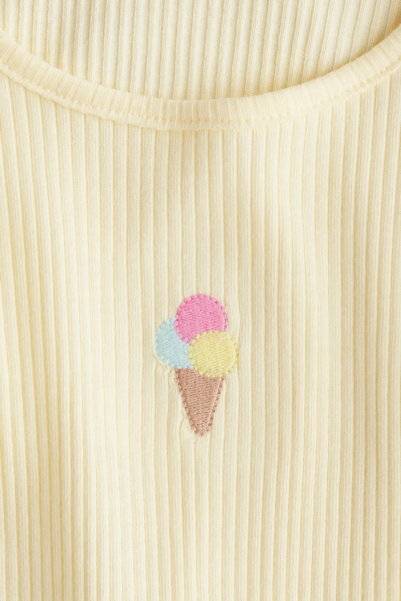 H&M Embroidered-motif vest top