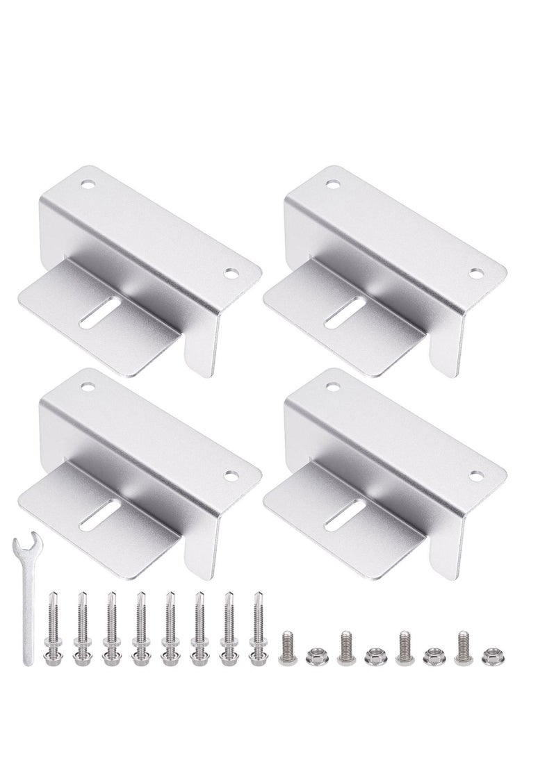 Solar Panel Mounting Bracket, 4Pcs Aluminum Solar Panel Z Brackets with Nuts and Bolts, Roof Solar Panel Bracket for RV, Boat, Wall, Caravans, Yacht and Other Off Gird Installation - Image 1