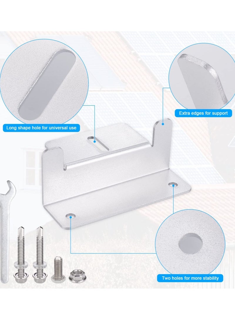 Solar Panel Mounting Bracket, 4Pcs Aluminum Solar Panel Z Brackets with Nuts and Bolts, Roof Solar Panel Bracket for RV, Boat, Wall, Caravans, Yacht and Other Off Gird Installation - Image 2