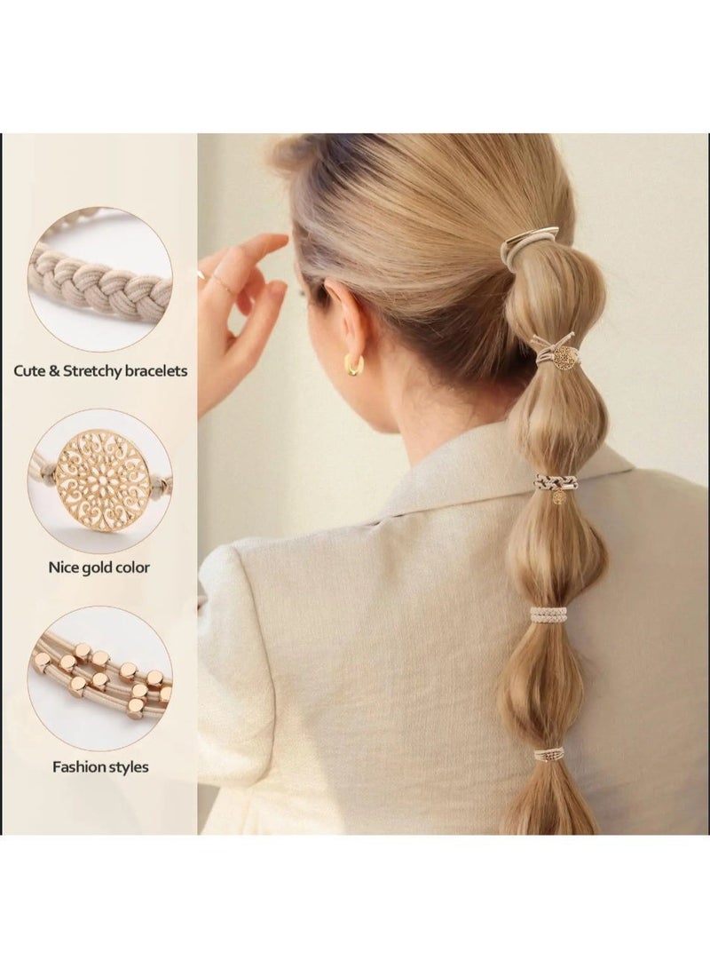 Pack of 10 Pcs Hair Elastic Bands,Fashionable Hair Elastics.Durable and Stretchable Hair Accessories - Image 2