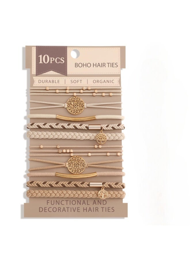 Pack of 10 Pcs Hair Elastic Bands,Fashionable Hair Elastics.Durable and Stretchable Hair Accessories - Image 1